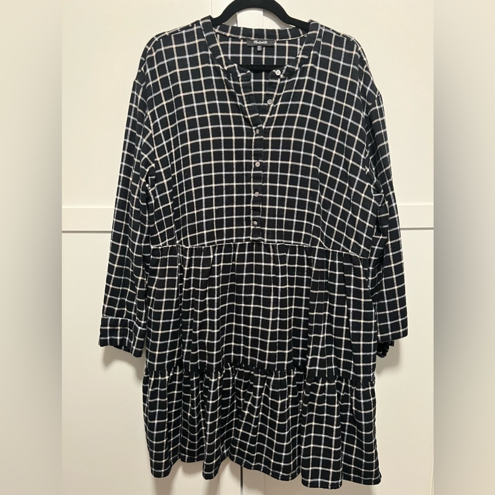 Madewell Flannel Long Sleeve Dress